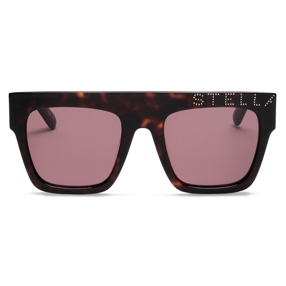 Stella McCartney Havana Square Sunglasses with Logo - Picture 4 of 9